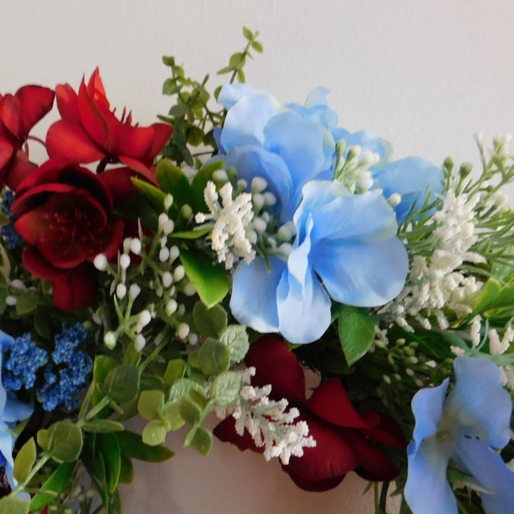 Patriotic Small Wreath Red White Blue Mini‎ Wreath Cabinet 4th of July